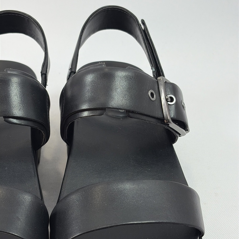 Vionic Torrance Platform Sandals Women's Size 7.5 Black Leather Strappy Orthotic - Picture 9 of 16